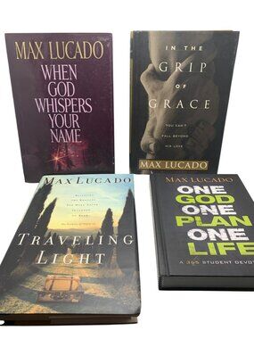 Max Lucado Hardcover Book Lot - When God Whispers Your Name In The Grip Of Grace